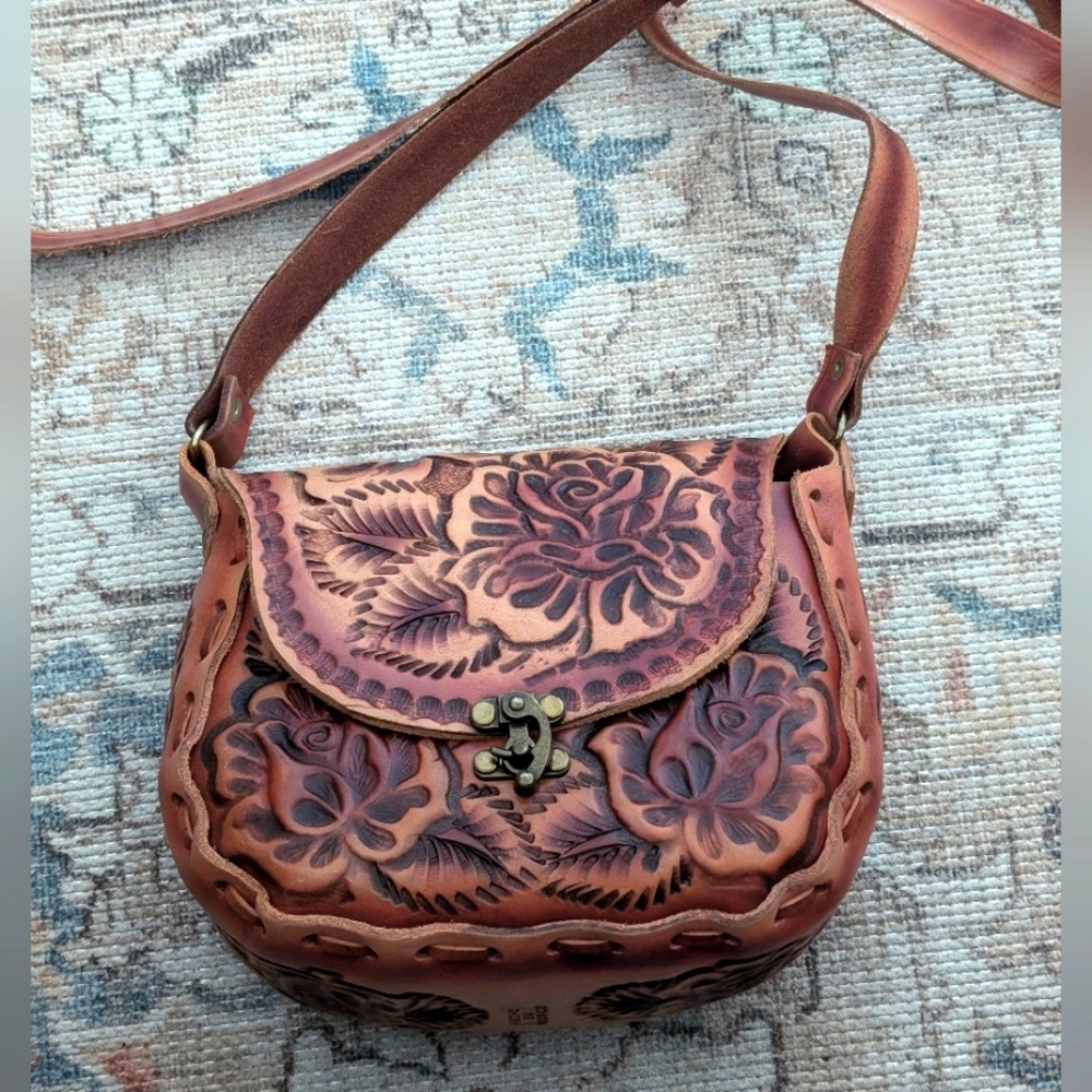 REAL tooled leather handbag